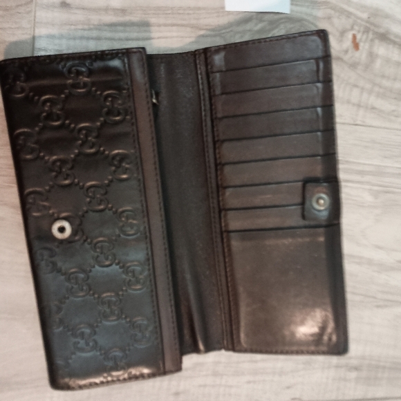 Bi-fold long wallet Hook Brown leather - Picture 5 of 11
